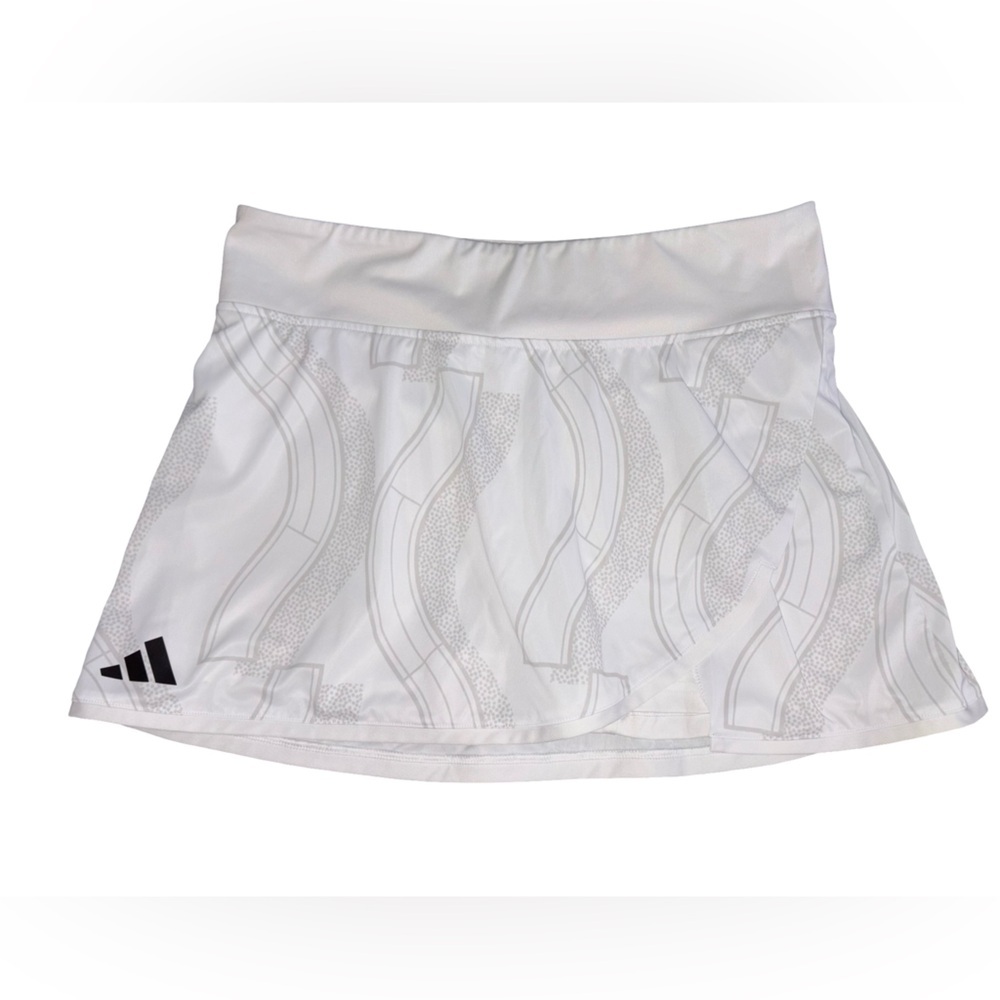 adidas Club Tennis Graphic Skirt White Skort Size L Built-In Shorts Athleisure